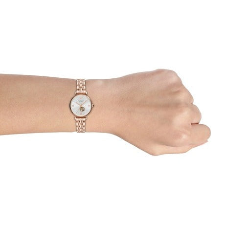 Emporio Armani Gianni T-Bar Silver Dial Rose Gold Steel Strap Watch For Women - AR60023 Buy Now By Emporio Armani