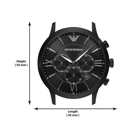 Emporio Armani Giovanni Chronograph Black Dial Black Steel Strap Watch For Men - AR11349 Buy Now By Emporio Armani