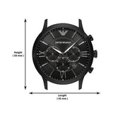 Emporio Armani Giovanni Chronograph Black Dial Black Steel Strap Watch For Men - AR11349 Buy Now By Emporio Armani