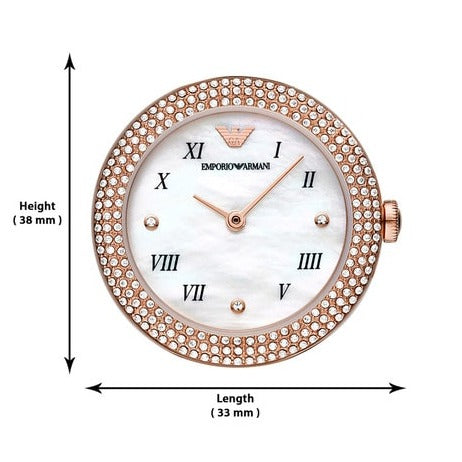 Emporio Armani Rosa Quartz Mother Of Pearl White Dial Black Leather Strap Watch For Women - AR11356 Buy Now By Emporio Armani