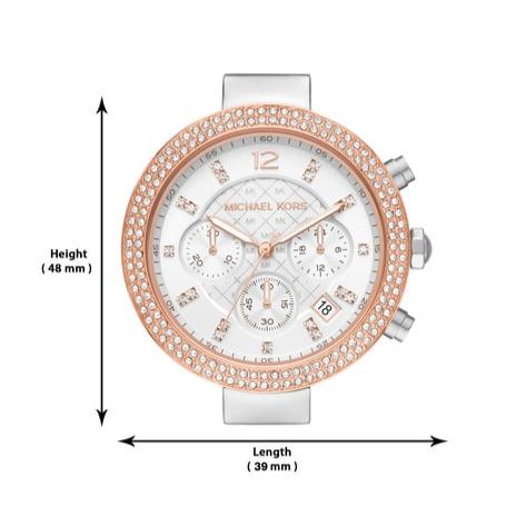 Michael Kors Parker Chronograph White Dial Two Tone Leather Strap Watch For Women - MK6950 Buy Now By Michael Kors