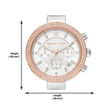 Michael Kors Parker Chronograph White Dial Two Tone Leather Strap Watch For Women - MK6950 Buy Now By Michael Kors