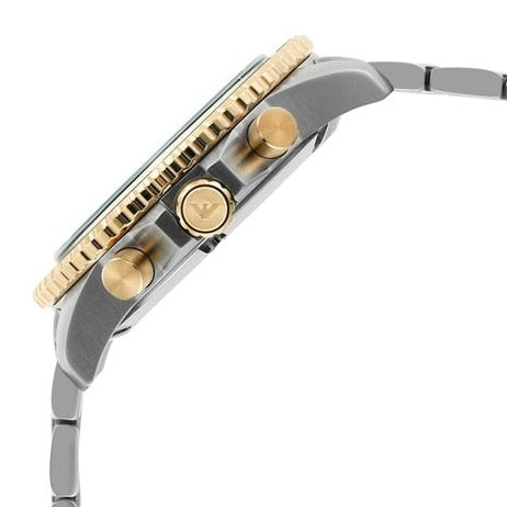 Emporio Armani Mario Chronograph Blue Dial Two Tone Steel Strap Watch For Men - AR11362 Buy Now By Emporio Armani