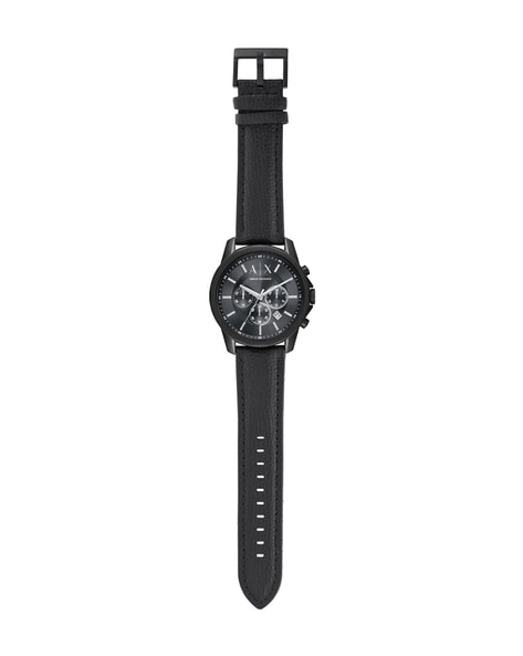 Armani Exchange Banks Chronograph Black Dial Black Leather Strap Watch For Men - AX1724 Buy Now By Armani Exchange
