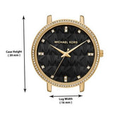 Michael Kors Pyper Three-Hand Black Dial Gold Steel Strap Watch For Women - MK4593 Buy Now By Michael Kors