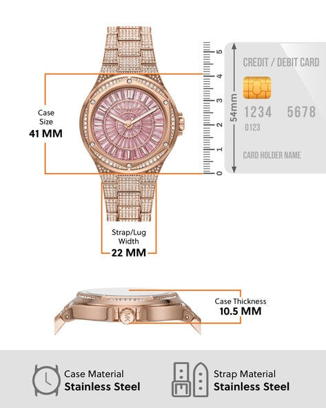 Michael Kors Lennox Three Hand Crystals Rose Gold Dial Rose Gold Steel Strap Watch For Women - MK6992 Buy Now By Michael Kors