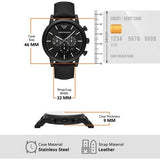 Emporio Armani Luigi Analog Black Dial Black Leather Strap Watch For Men - AR11450 Buy Now By Emporio Armani