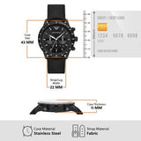 Emporio Armani Mario Chronograph Quartz Black Dial Black Nylon Strap Watch For Men - AR11453 Buy Now By Emporio Armani