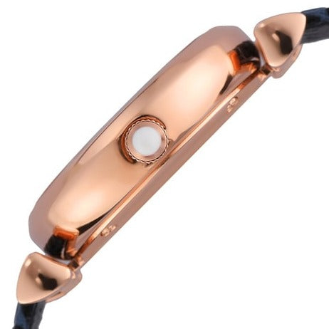 Emporio Armani Gianni T-Bar Analog Mother of Pearl Dial Blue Leather Strap Watch For Women - AR11468 Buy Now By Emporio Armani