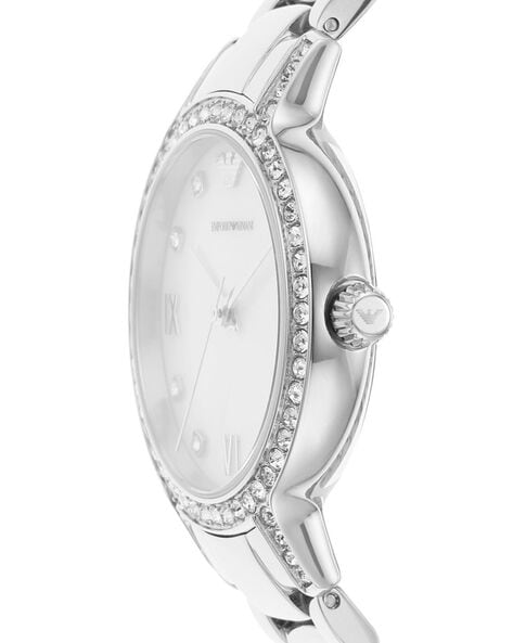 Emporio Armani Cleo Crystals Mother Of Pearl Dial Silver Steel Strap Watch For Women - AR11484 Buy Now By Emporio Armani