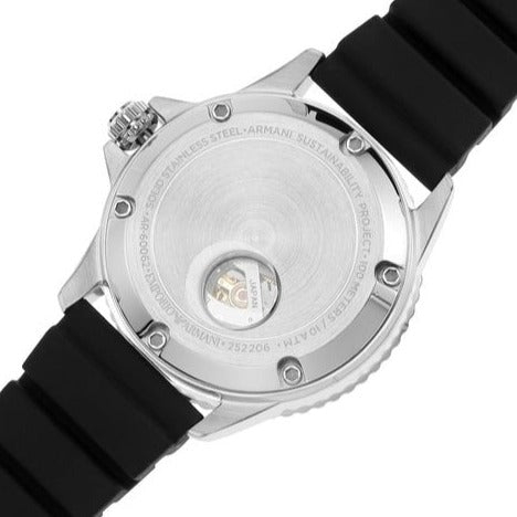 Emporio Armani Meccanico Automatic Black Dial Black Silicone Strap Watch For Men - AR60062 Buy Now By Emporio Armani