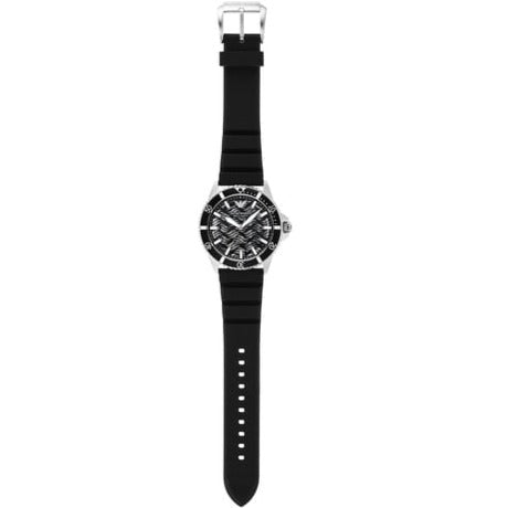 Emporio Armani Meccanico Automatic Black Dial Black Silicone Strap Watch For Men - AR60062 Buy Now By Emporio Armani