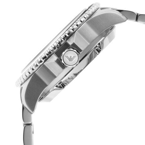 Emporio Armani Diver Automatic Green Dial Silver Steel Strap Watch For Men - AR60061 Buy Now By Emporio Armani