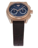 Emporio Armani Claudio Chronograph Blue Dial Brown Leather Strap Watch For Men - AR11554 Buy Now By Emporio Armani