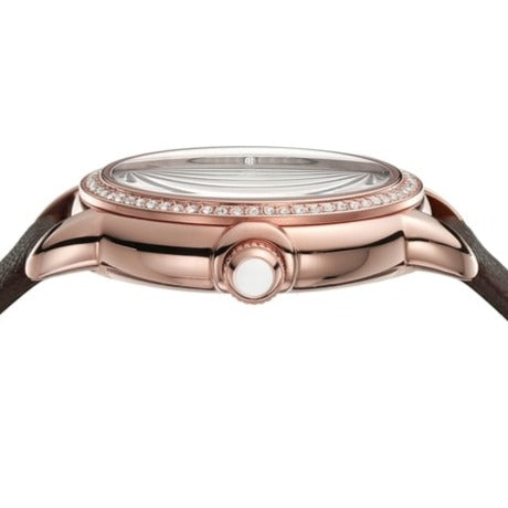 Emporio Armani Mia Moonphase Silver Dial Brown Leather Strap Watch For Women - AR11568 Buy Now By Emporio Armani