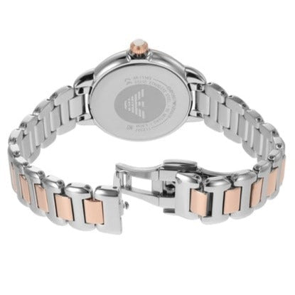 Emporio Armani Three Hand Quartz Mother of Pearl Dial Two Tone Steel Strap Watch For Women - AR11569 Buy Now By Emporio Armani