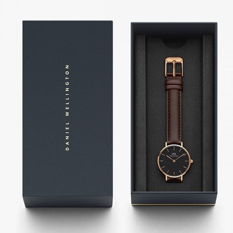 Daniel Wellington Classic Petite Bristol Black Dial Brown Leather Strap Watch For Women - DW00100221 Buy Now By Daniel Wellington