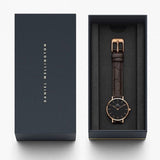 Daniel Wellington Classic Petite York Black Dial Brown Leather Strap Watch For Women - DW00100226 Buy Now By Daniel Wellington