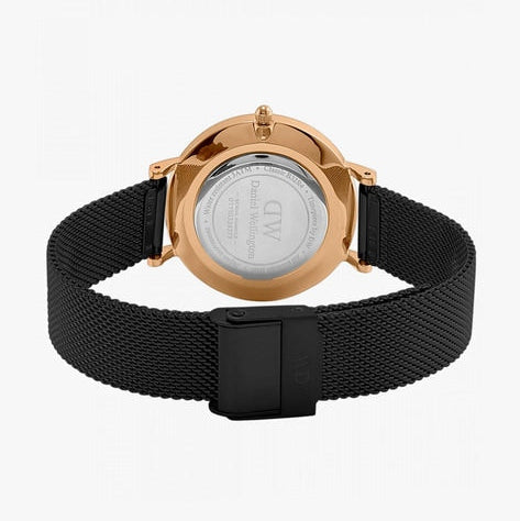 Daniel Wellington Petite Ashfield Black Dial Black Mesh Strap Watch For Women - DW00100245 Buy Now By Daniel Wellington