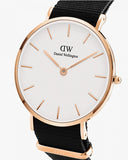 Daniel Wellington Classic Petite Cornwall White Dial Black NATO Strap Watch For Women - DW00100251 Buy Now By Daniel Wellington