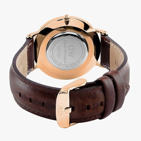 Daniel Wellington Bristol Black Dial Brown Leather Strap Watch For Men - DW00100125 Buy Now By Daniel Wellington