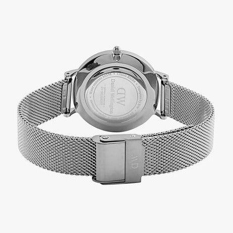 Daniel Wellington Petite Sterling Black Dial Silver Mesh Bracelet Watch For Women - DW00100304 Buy Now By Daniel Wellington
