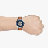 Fossil Forrester Luggage Automatic Skeleton Blue Dial Brown Leather Strap Watch for Men - ME3179 Buy Now By Fossil