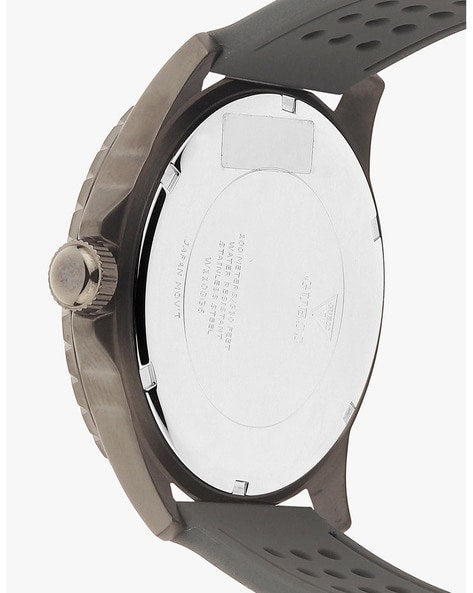 Guess Odyssey Blue Dial Grey Rubber Strap Watch For Men - W1108G6 Buy Now By Guess