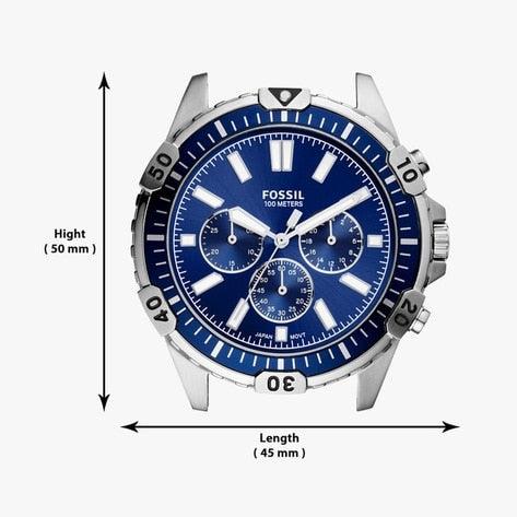 Fossil Garrett Chronograph Blue Dial Silver Steel Strap Watch for Men - FS5623 Buy Now By Fossil