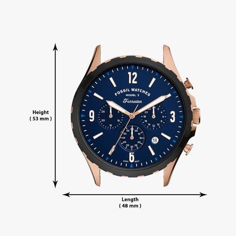 Fossil Forrester Chronograph Blue Dial Blue Leather Strap Watch for Men - FS5814 Buy Now By Fossil