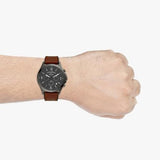 Fossil Forrester Chronograph Grey Dial Brown Leather Strap Watch for Men - FS5815 Buy Now By Fossil