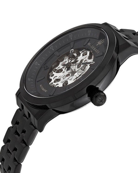Maserati Granturismo Sport GT Skeleton Black Dial Black Steel Strap Watch For Men - R8823134003 Buy Now By Maserati