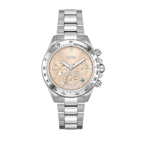 Hugo Boss Novia Pink Dial Silver Steel Strap Watch for Women - 1502615 Buy Now By Hugo Boss