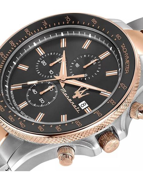 Maserati SFIDA Black Dial Two Tone Steel Strap Watch For Men - R8873640014 Buy Now By Maserati