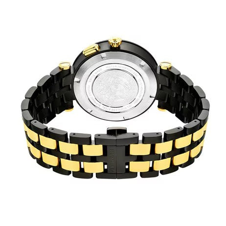 Versace V-Race Analog Quartz Black Dial Two Tone Steel Strap Watch For Men - VEBV00619 Buy Now By Versace
