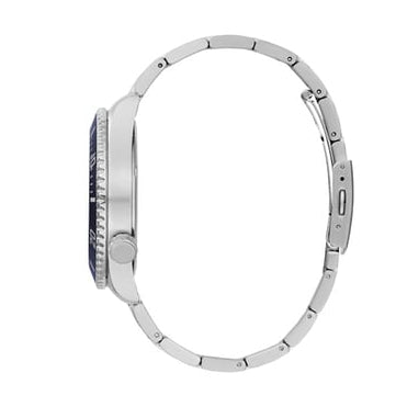 Guess Axle Multifunction Black Dial Silver Steel Strap Watch For Men - GW0488G1 Buy Now By Guess