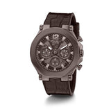 Guess Edge Chronograph Brown Dial Brown Leather Strap Watch For Men - GW0492G2 Buy Now By Guess