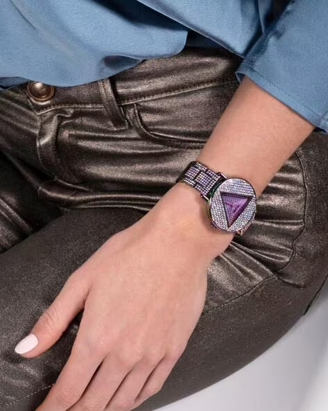 Guess Trend Diamonds Purple Dial Purple Steel Strap Watch for Women - GW0512L4 Buy Now By Guess