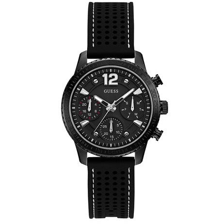 Guess Marina Chronograph Black Dial Black Rubber Strap Watch for Women - W1025L3 Buy Now By Guess