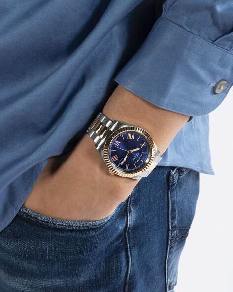 Guess Connoisseur Quartz Blue Dial Two Tone Steel Strap Watch For Men - GW0265G12 Buy Now By Guess