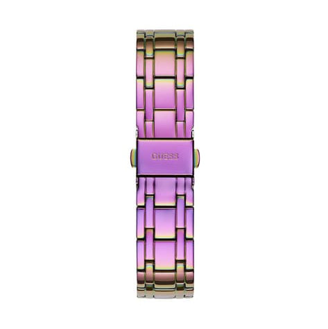 Guess Sparkler Silver Dial Purple Steel Strap Watch For Women - GW0111L5 Buy Now By Guess