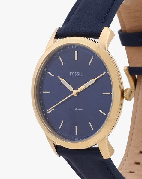 Fossil The Minimalist 3H Analog Blue Dial Blue Leather Strap Watch for Men - FS5789 Buy Now By Fossil