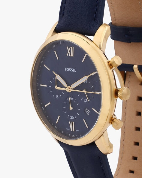 Fossil Neutra Chronograph Blue Dial Blue Leather Strap Watch for Men - FS5790 Buy Now By Fossil