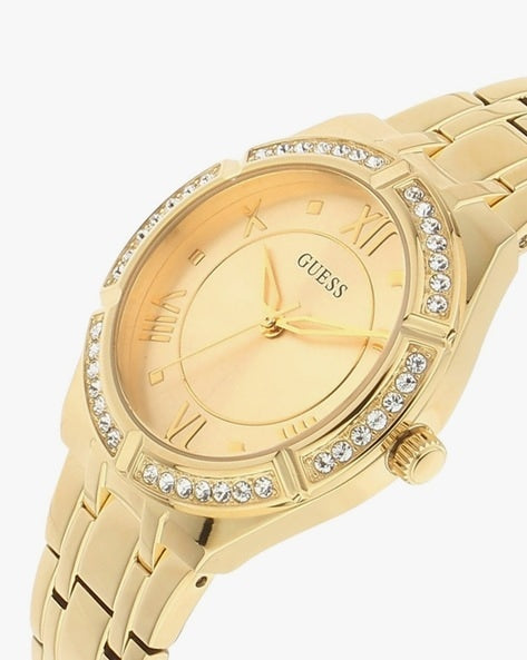 Guess Cosmo Diamonds Gold Dial Gold Steel Strap Watch For Women - GW0033L2 Buy Now By Guess