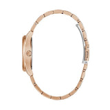 Guess Cubed Analog Black Dial Rose Gold Steel Strap Watch For Women - GW0607L3 Buy Now By Guess