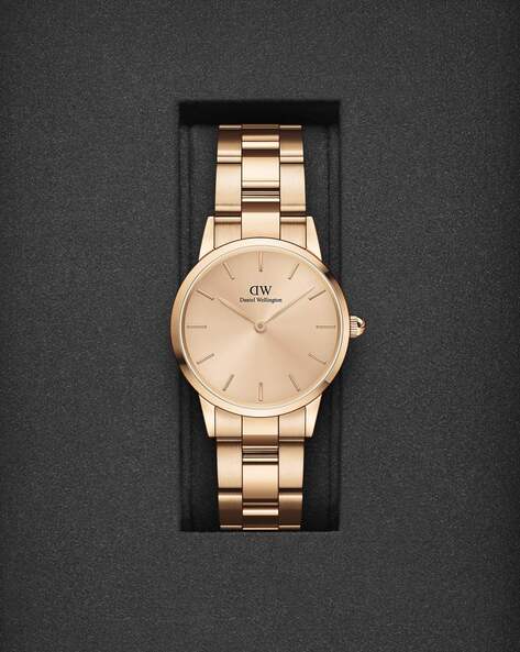 Daniel Wellington Iconic Link Unitone Rose Gold Dial Rose Gold Steel Strap Watch For Women - DW00100401 Buy Now By Daniel Wellington
