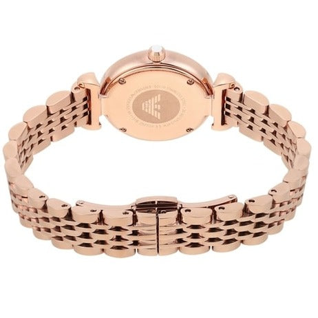 Emporio Armani Gianni T-Bar Mother of Pearl Dial Rose Gold Steel Strap Watch For Women - AR11316 Buy Now By Emporio Armani