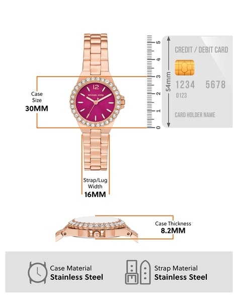 Michael Kors Lennox Analog Pink Dial Rose Gold Steel Strap Watch For Women - MK7396 Buy Now By Michael Kors