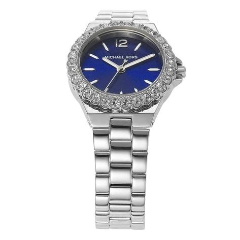 Michael Kors Lennox Three-Hand Blue Dial Silver Steel Strap Watch For Women - MK7397 Buy Now By Michael Kors
