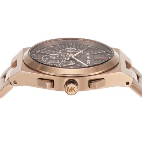 Michael Kors Lennox Chronograph Black Dial Rose Gold Steel Strap Watch For Men - MK9119 Buy Now By Michael Kors